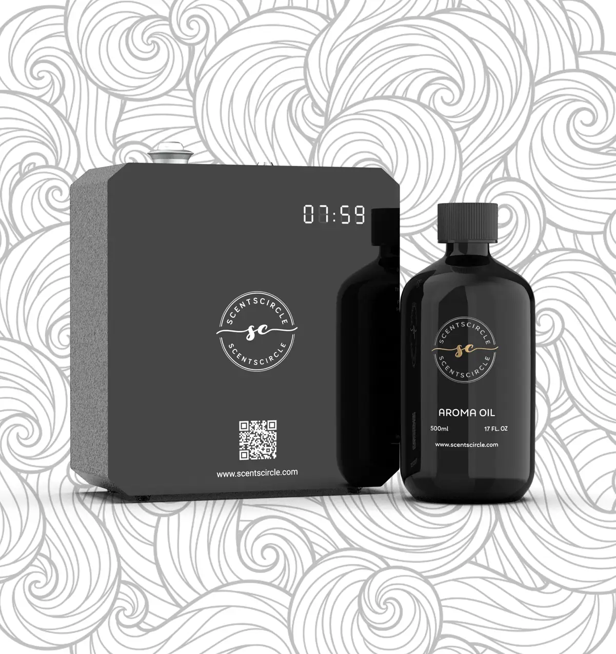 Aroma diffuser with aroma oil bottle